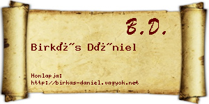 Birkás Dániel névjegykártya